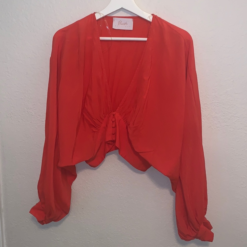 Orange Cropped Blouse